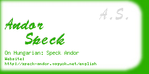 andor speck business card